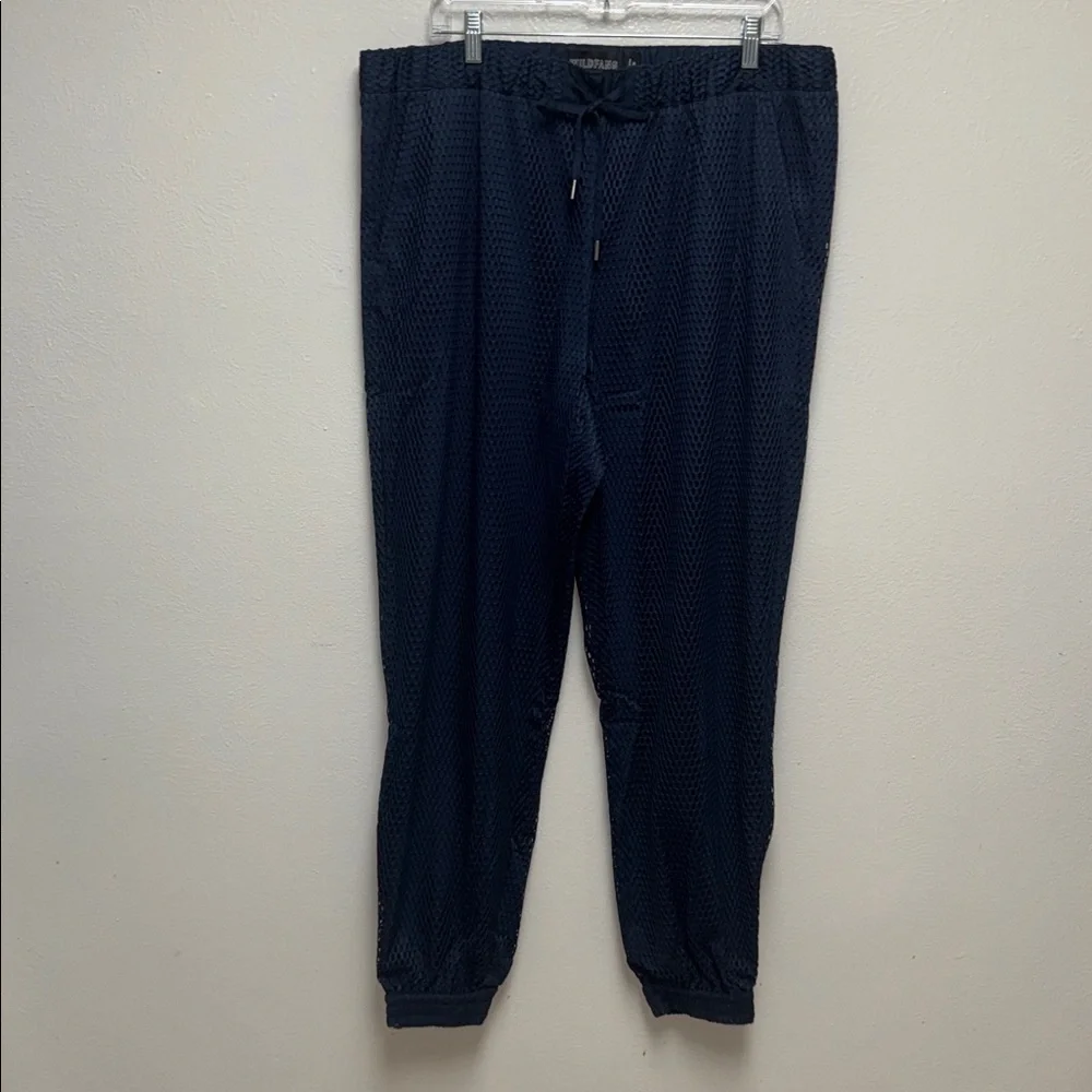 Wildfang Empower Navy Mesh Jogger Pants - Picture 5 of 10